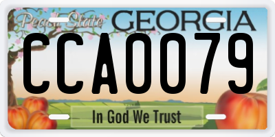 GA license plate CCA0079