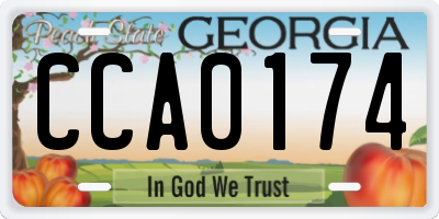 GA license plate CCA0174
