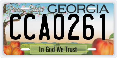 GA license plate CCA0261
