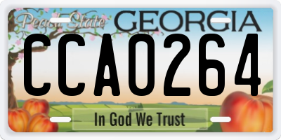 GA license plate CCA0264