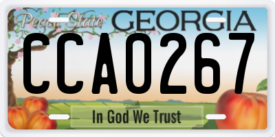 GA license plate CCA0267