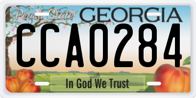 GA license plate CCA0284