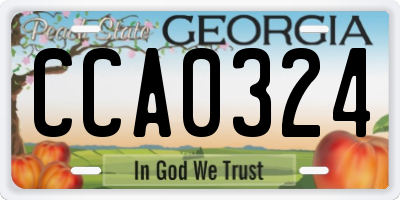 GA license plate CCA0324