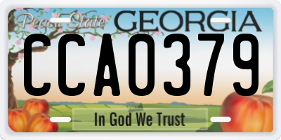 GA license plate CCA0379