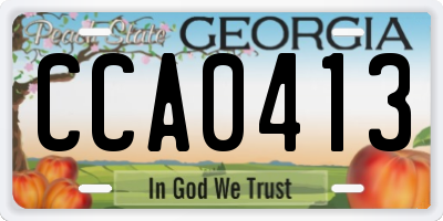 GA license plate CCA0413