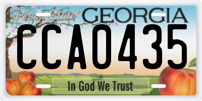 GA license plate CCA0435