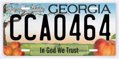 GA license plate CCA0464