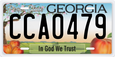 GA license plate CCA0479