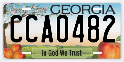 GA license plate CCA0482