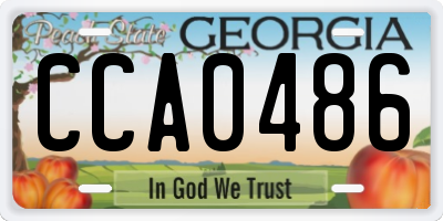 GA license plate CCA0486