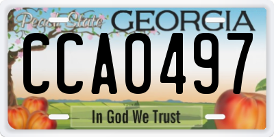 GA license plate CCA0497