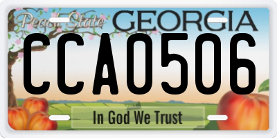 GA license plate CCA0506