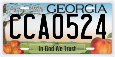 GA license plate CCA0524