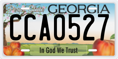 GA license plate CCA0527