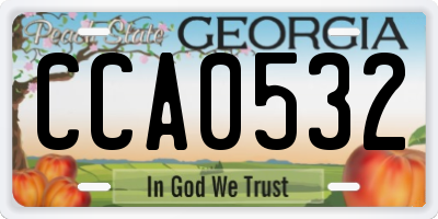 GA license plate CCA0532