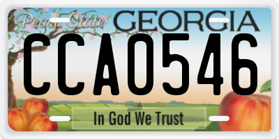 GA license plate CCA0546