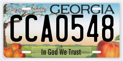 GA license plate CCA0548