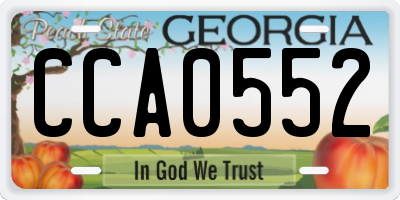 GA license plate CCA0552