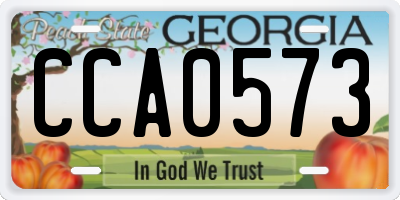 GA license plate CCA0573
