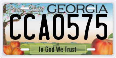 GA license plate CCA0575
