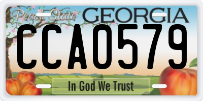 GA license plate CCA0579
