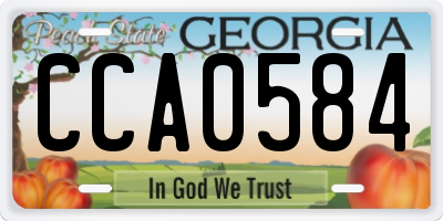 GA license plate CCA0584