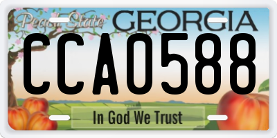 GA license plate CCA0588