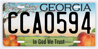 GA license plate CCA0594