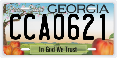 GA license plate CCA0621