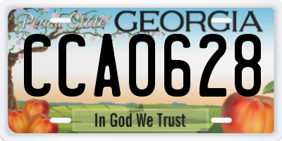 GA license plate CCA0628