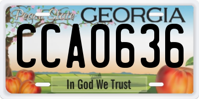GA license plate CCA0636