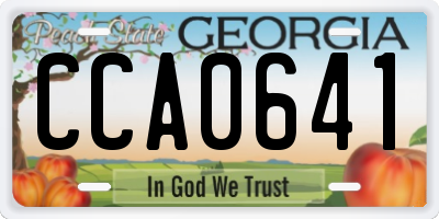 GA license plate CCA0641
