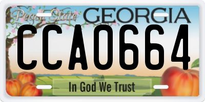 GA license plate CCA0664