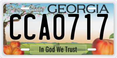 GA license plate CCA0717