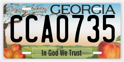 GA license plate CCA0735