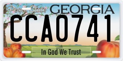 GA license plate CCA0741