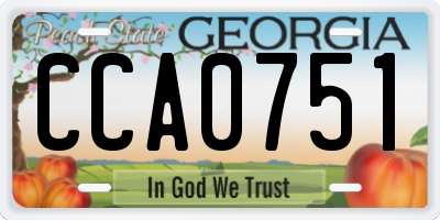 GA license plate CCA0751