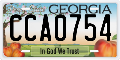 GA license plate CCA0754