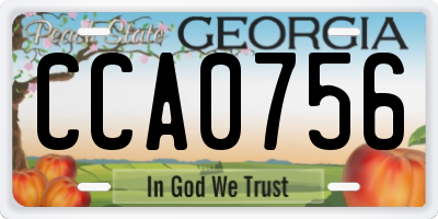 GA license plate CCA0756