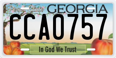GA license plate CCA0757
