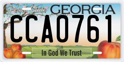 GA license plate CCA0761