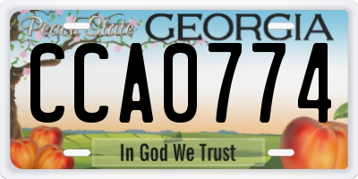 GA license plate CCA0774