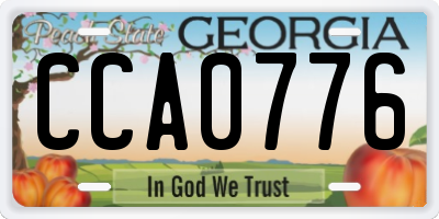 GA license plate CCA0776