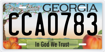 GA license plate CCA0783