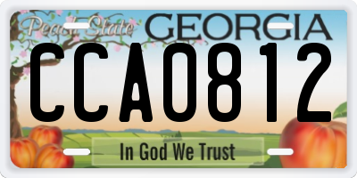 GA license plate CCA0812