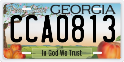GA license plate CCA0813