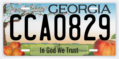 GA license plate CCA0829