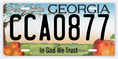 GA license plate CCA0877
