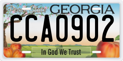 GA license plate CCA0902