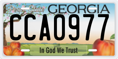 GA license plate CCA0977